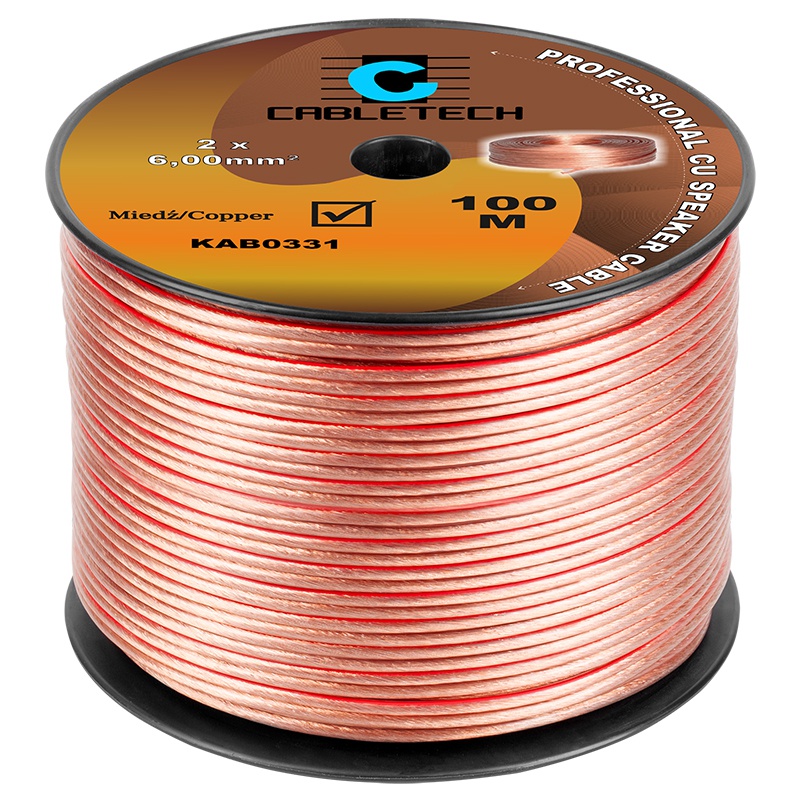  Cabluri difuzor - Cablu difuzor 6mm x2 cupru transparent Cabletech KAB0331