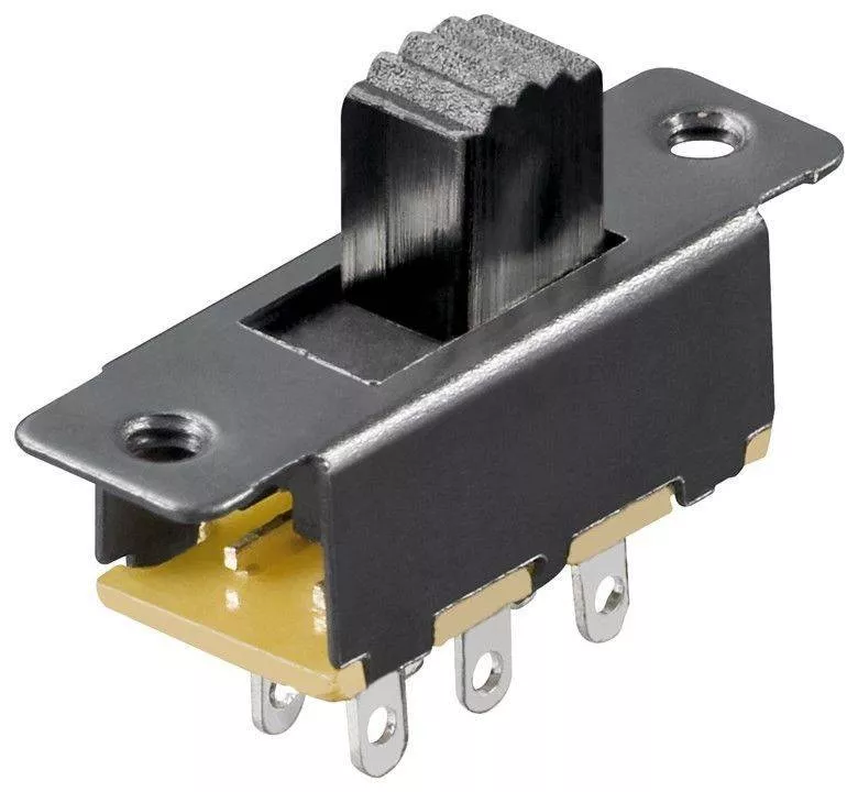  Intrerupatoare-Relee - Comutator glisant 15.5mm 2x UM 6 pini ON-ON Goobay