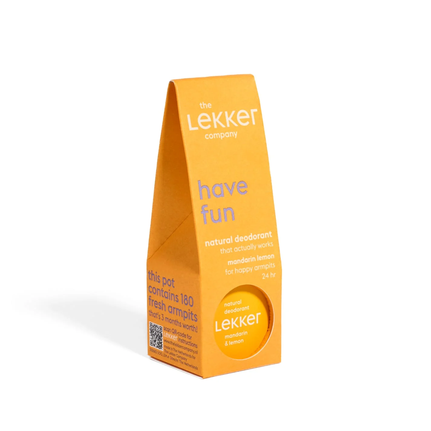 INGRIJIRE CORP - Deodorant Cremă Natural Lekker Mandarine și Lămâie, 30g – Unisex, Vegan, Fără Aluminiu, Zero Plastic