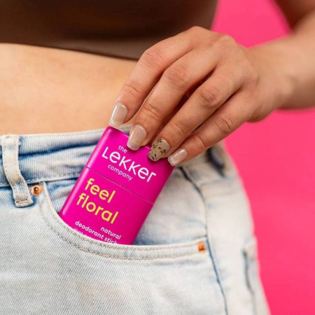 Deodorant Stick Natural Lekker Feel Floral Lavandă, 40g – Vegan, Fără Aluminiu, Zero Plastic [5]