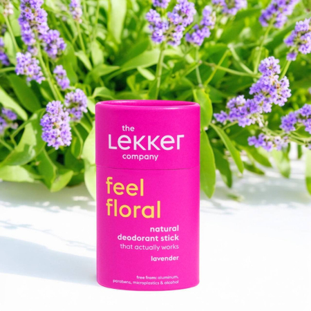 Deodorant Stick Natural Lekker Feel Floral Lavandă, 40g – Vegan, Fără Aluminiu, Zero Plastic [8]