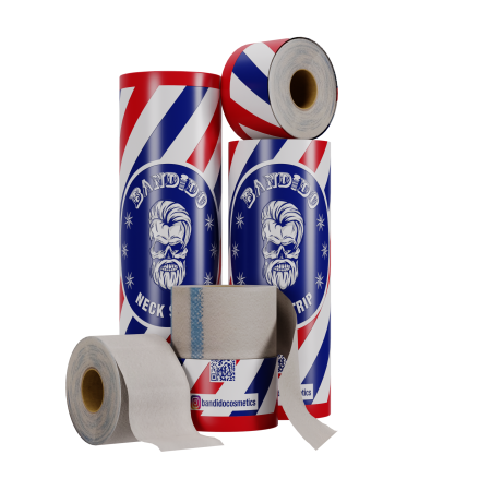 CONSUMABILE FRIZERIE - Guler Frizerie Bandido de Unică Folosință, Set 5 Role – Igienic, Flexibil, Autoadeziv