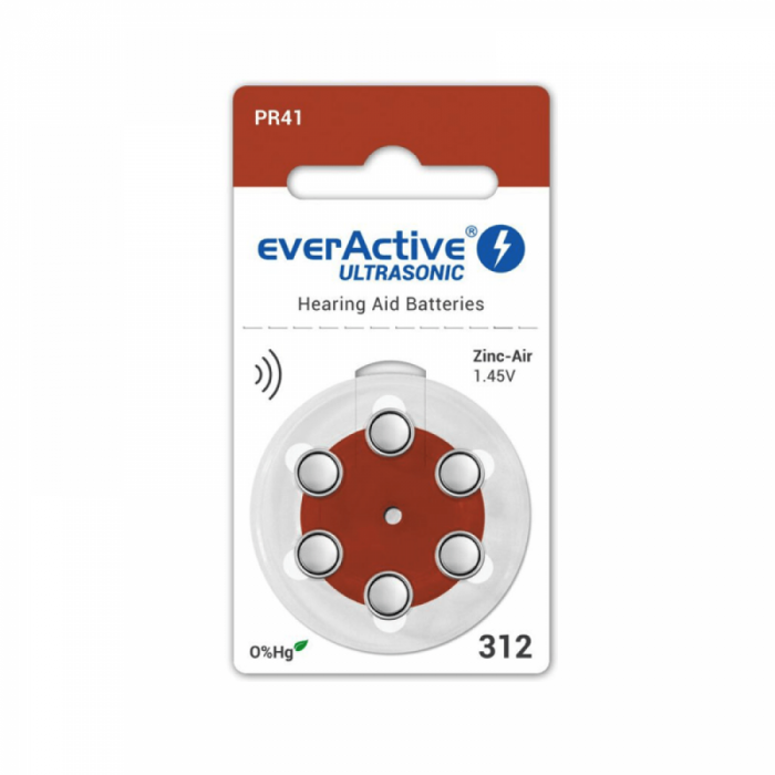 Baterie 312 PR41 Pentru Aparate Auditive Zinc-Aer 1.45V cutie 60 [2]