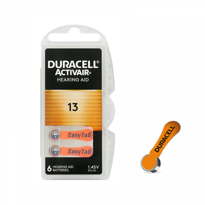 Baterii Duracell 13 PR48 DA13 Zinc-Aer 1.45V Pentru Aparate Auditive Set 6 Baterii [2]