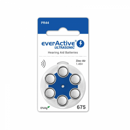 Baterii Auditive Everactive - Baterie 675 PR44 EverActive Zinc-Aer 1.45V set 6 buc