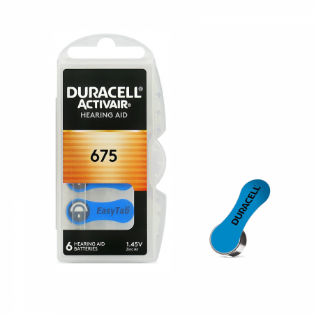 Baterie 675 Duracell Activ Air PR44 Zinc-Aer 1.45V Set 60 baterii pentru aparate auditive [1]