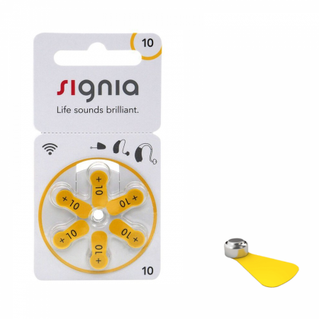 Baterii Auditive Signia - Baterie 10 PR70 Signia Zinc-Aer 1.45V set 6 buc pentru aparate auditive