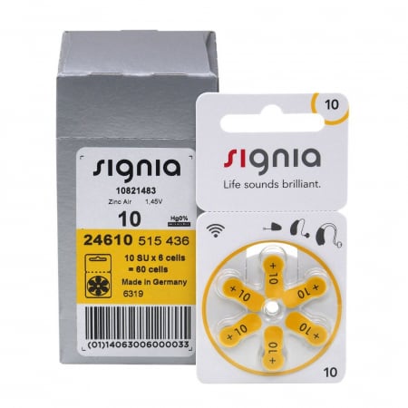 Baterie 10 PR70 Signia Zinc-Aer 1.45V cutie 60 buc pentru aparate auditive [0]