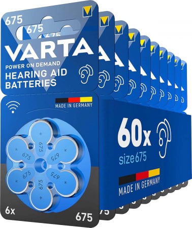 Baterii Auditive Varta - Baterie 675 PR44 Varta pentru aparat auditiv 1.45V cutie 60 buc