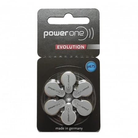 Baterii Auditive PowerOne - Baterie P675 Power One Evolution Zinc-Aer 1.45V set 6 buc