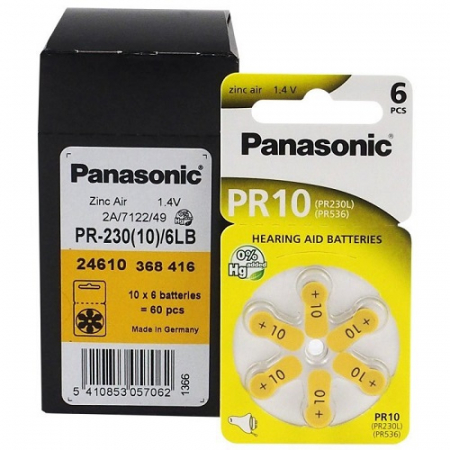 Baterie Auditiva 10 PR70 - Baterie PR10 PR70 Panasonic Zinc-Aer 1.4V cutie 60 buc