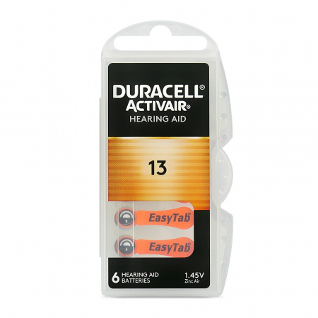 Baterii Auditive Duracell - Baterii Duracell 13 PR48 DA13 Zinc-Aer 1.45V Pentru Aparate Auditive Set 6 Baterii