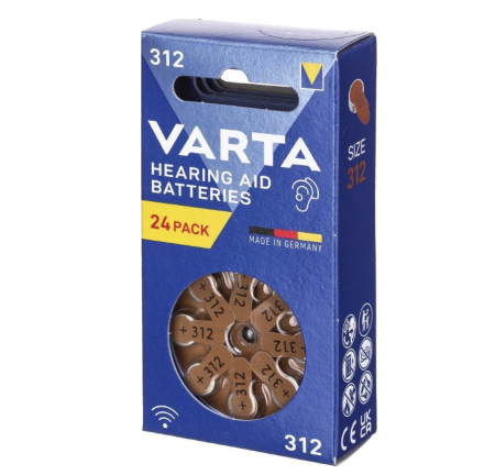 Set 24 baterii 312 PR41 Varta pentru aparat auditiv 1.45V [1]