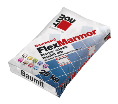 Adezivi gresie/faianta - Adeziv flexibil superior alb Baumit Baumacol FlexMarmor 25kg