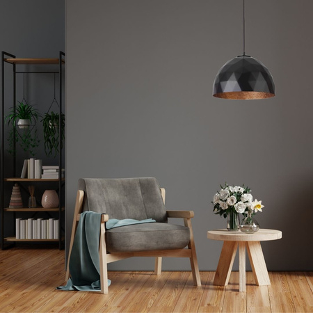 Lampă suspendată SIGMA DIAMENT M negru și cupru 31372 [1]