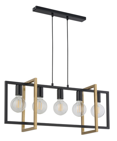 Electrice - Lampă suspendată SIGMA EDEN 5  negru și auriu 32236