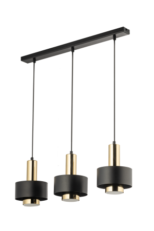 Electrice - Lampă suspendată SIGMA RIF LUX 3 din metal negru și auriu  40720