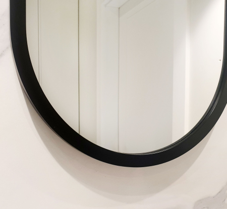 Oglinda rotunda colectia SANO cu rama MDF negru [4]