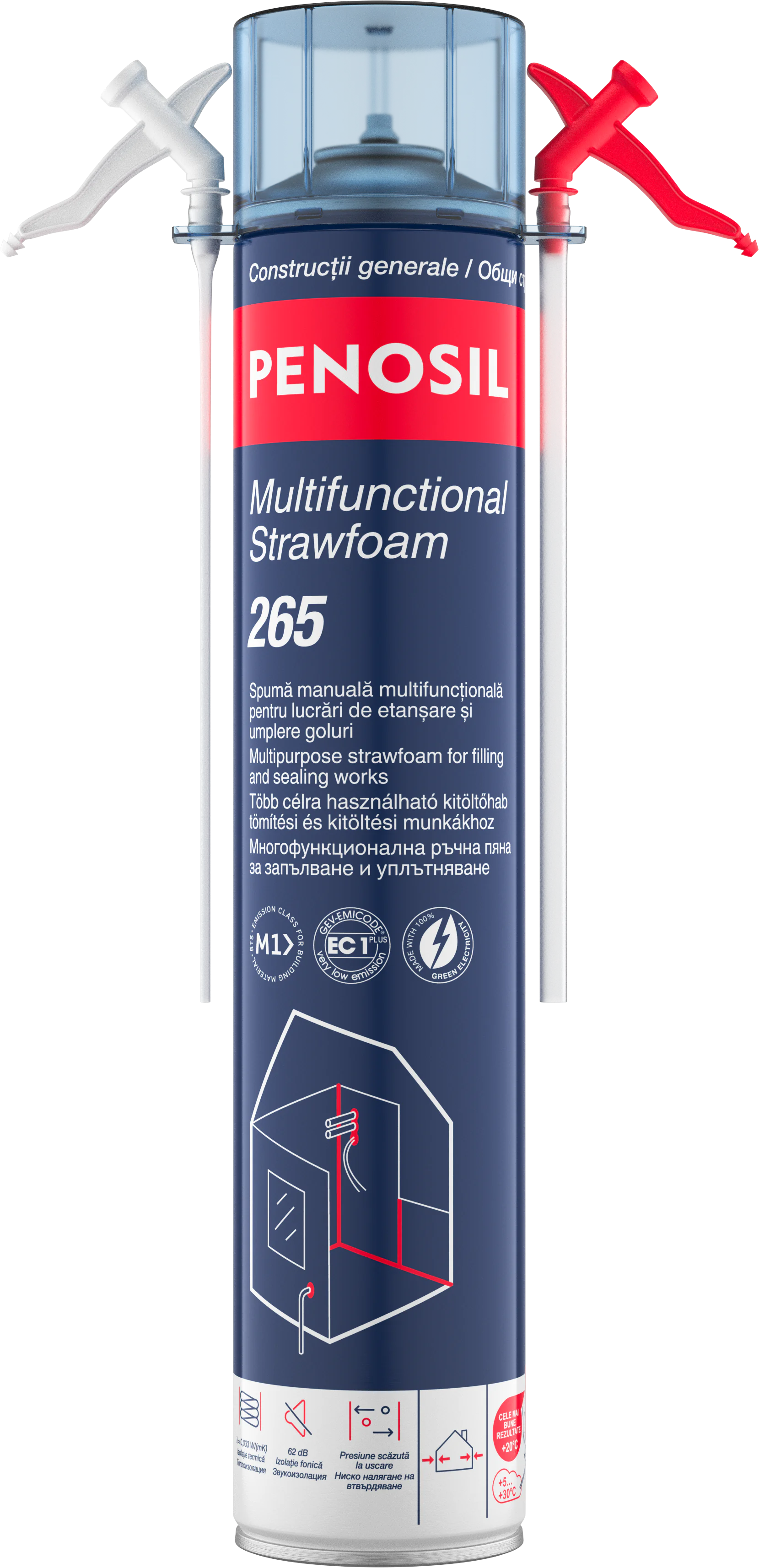 Adezivi  de montaj - PENOSIL Multifunctional Strawfoam 265 - spumă manuală multifuncțională