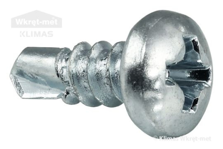 Suruburi - Surub autoperforant, cap semirotund, din otel zincat, 3,5 x 9,5 mm