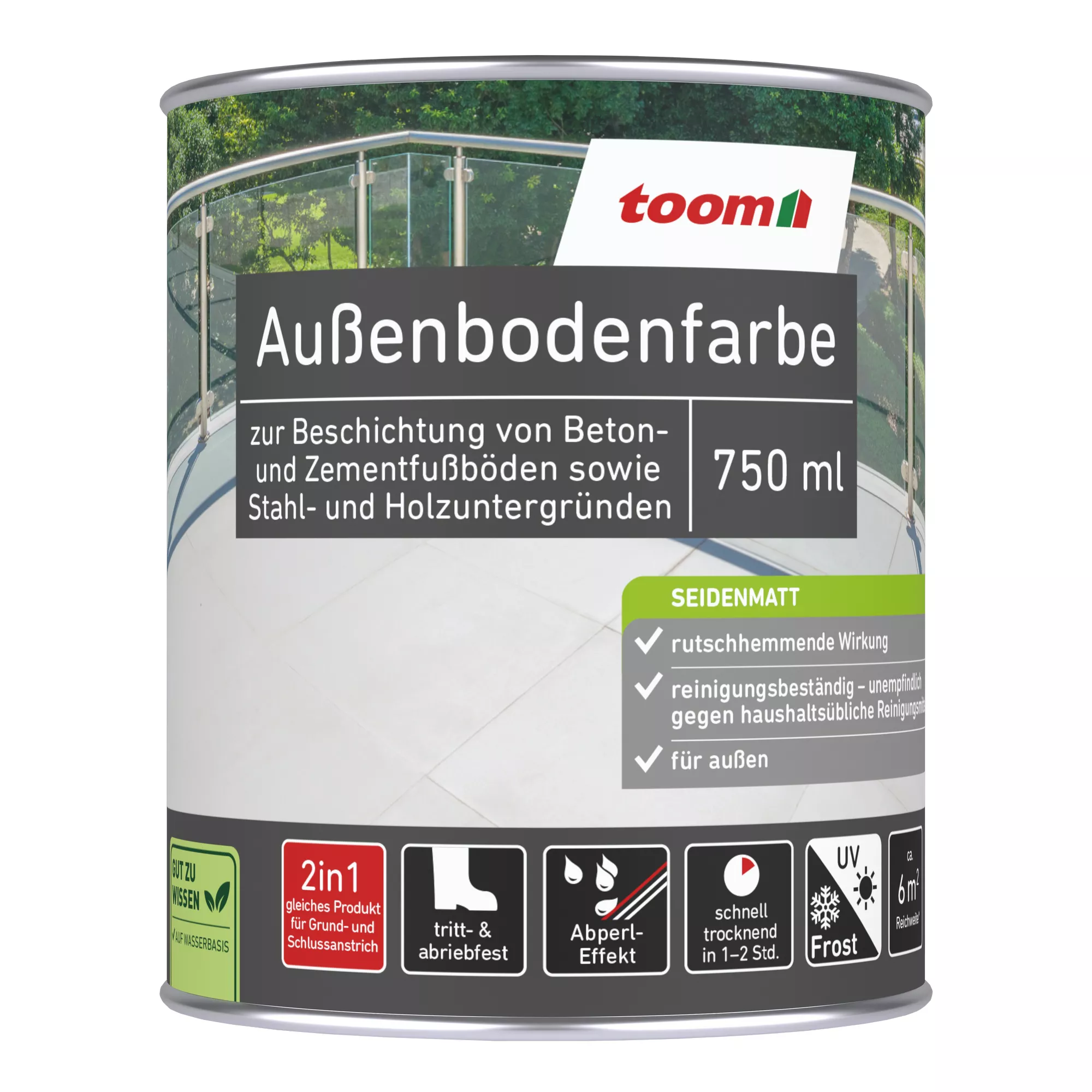 Exterioare - TOOM Vopsea pardoseala nuanta Gri Piatra 0,75 l