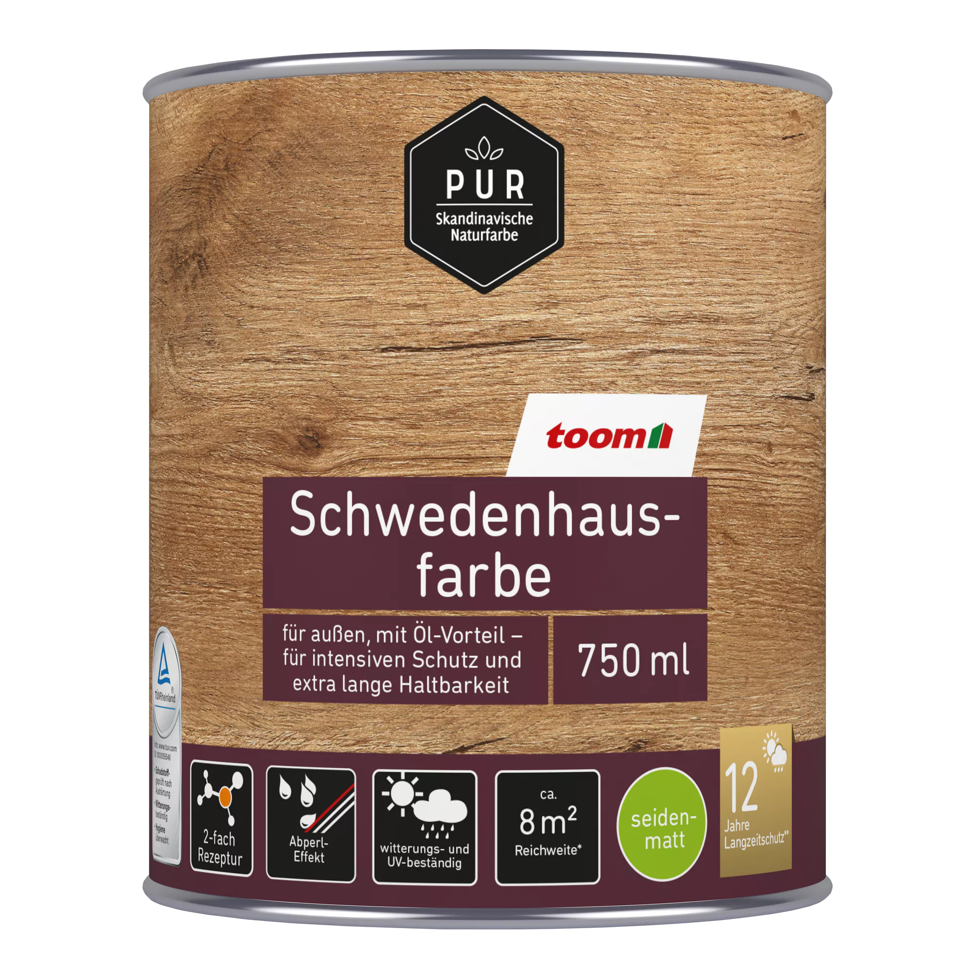 Exterioare - TOOM Vopsea Suedeză nuanta Gri 750 ml