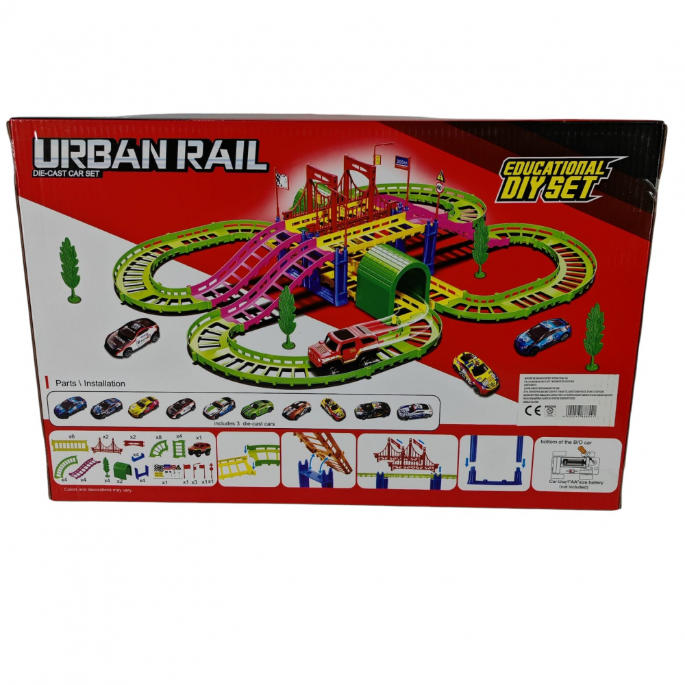 Set Urban Rail – Circuit cu 4 Mașinuțe – Joc Interactiv și Modular pentru Copii – Vânzare Engros [2]