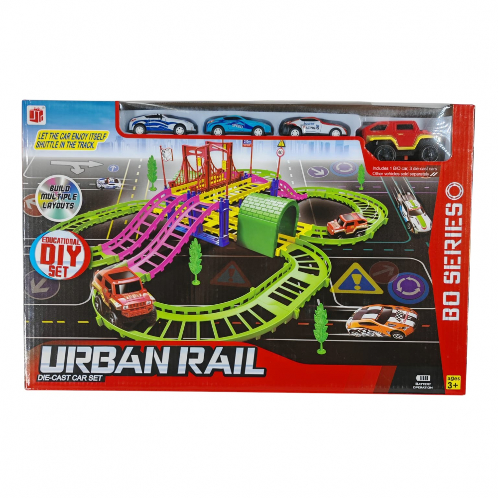 Set Urban Rail – Circuit cu 4 Mașinuțe – Joc Interactiv și Modular pentru Copii – Vânzare Engros [1]