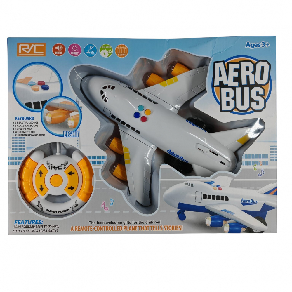 Avion Electric cu Telecomandă AeroBus – Jucărie cu Baterii pentru Copii 3+ – Vânzare Engros [1]
