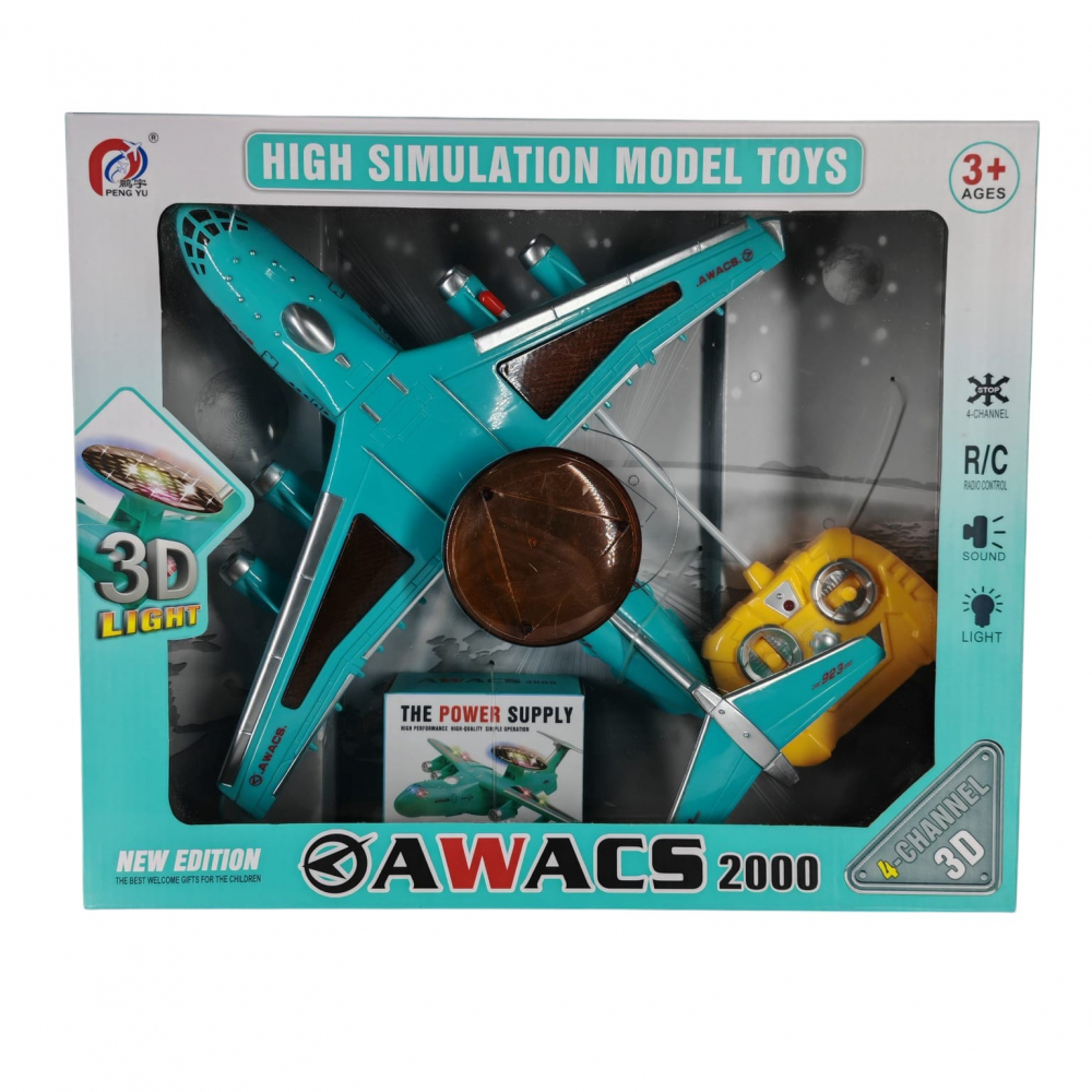 Avion Electric cu Telecomandă Awacs 2000 – Jucărie cu Baterii pentru Copii 3+ (Nu Zboară) – Vânzare Engros [1]