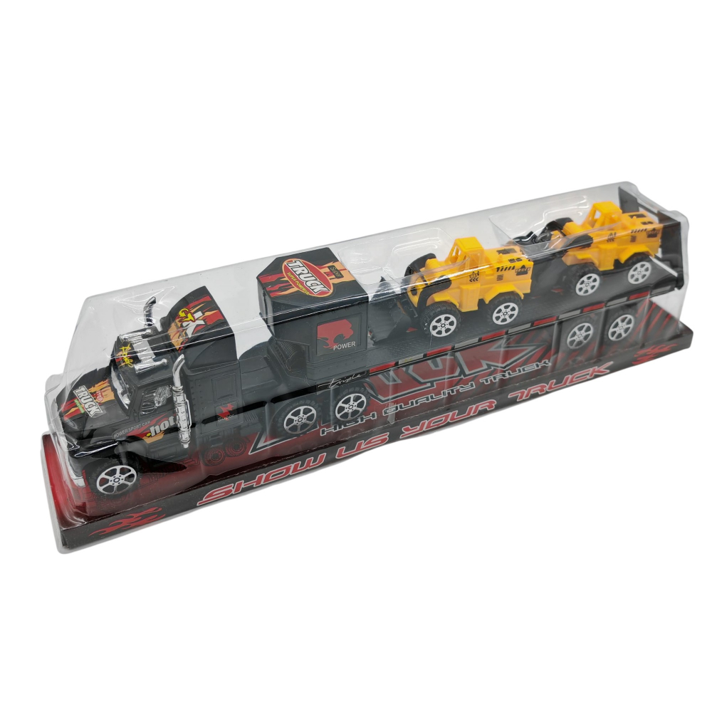 Camion cu Platformă și Două Excavatoare – Jucărie pentru Copii 3+ Ani – Vânzare Engros [1]