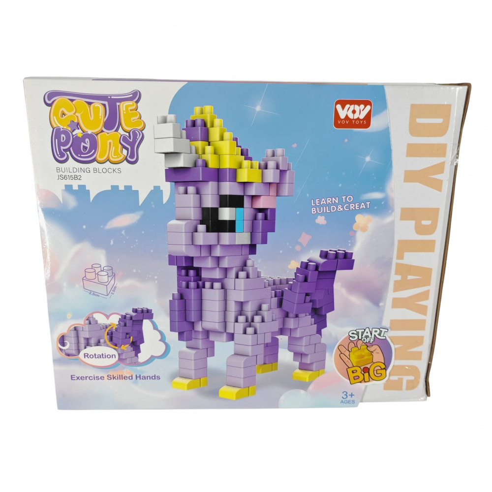 Joc cu Cuburi de Construit Cute Pony – Pentru Copii 3+ Ani, Cuburi Mari și Colorate – Vânzare Engros [1]