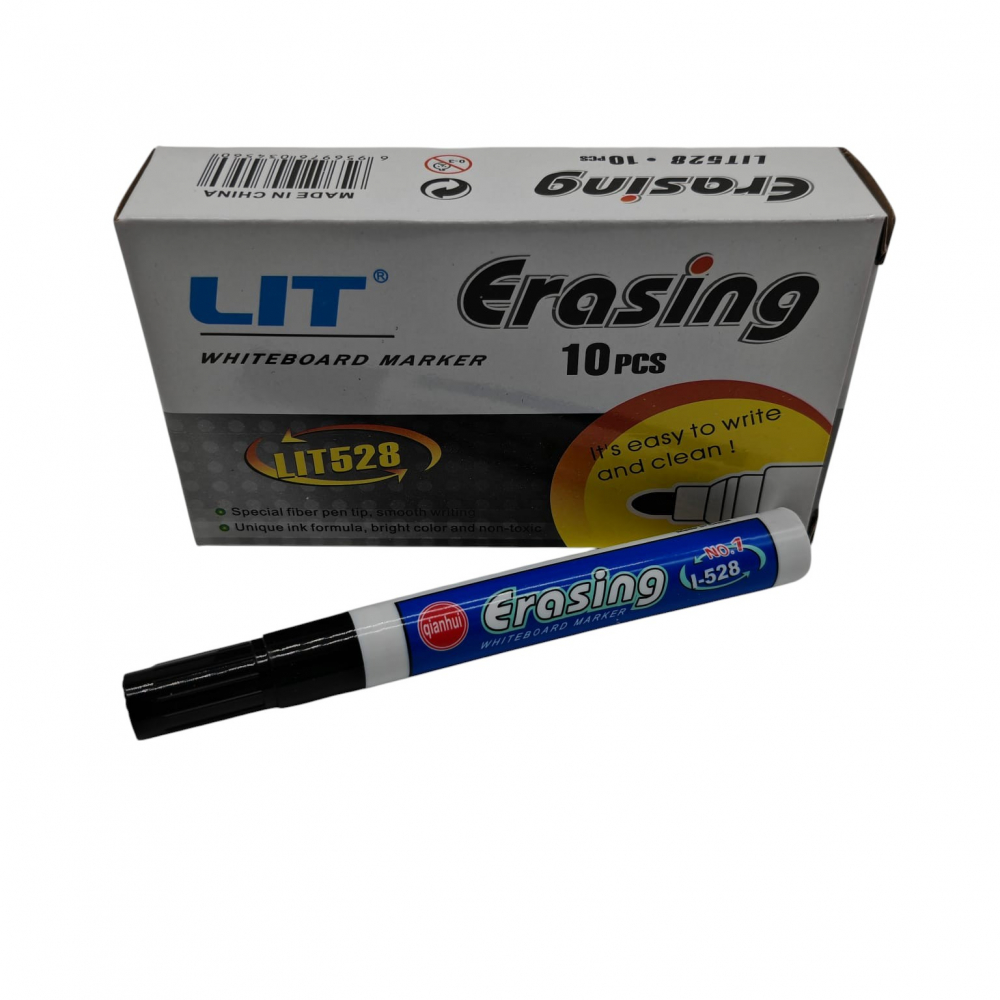 Marker LIT Negru – Ușor de Șters – Set 10 Bucăți – Vânzare Engros [2]
