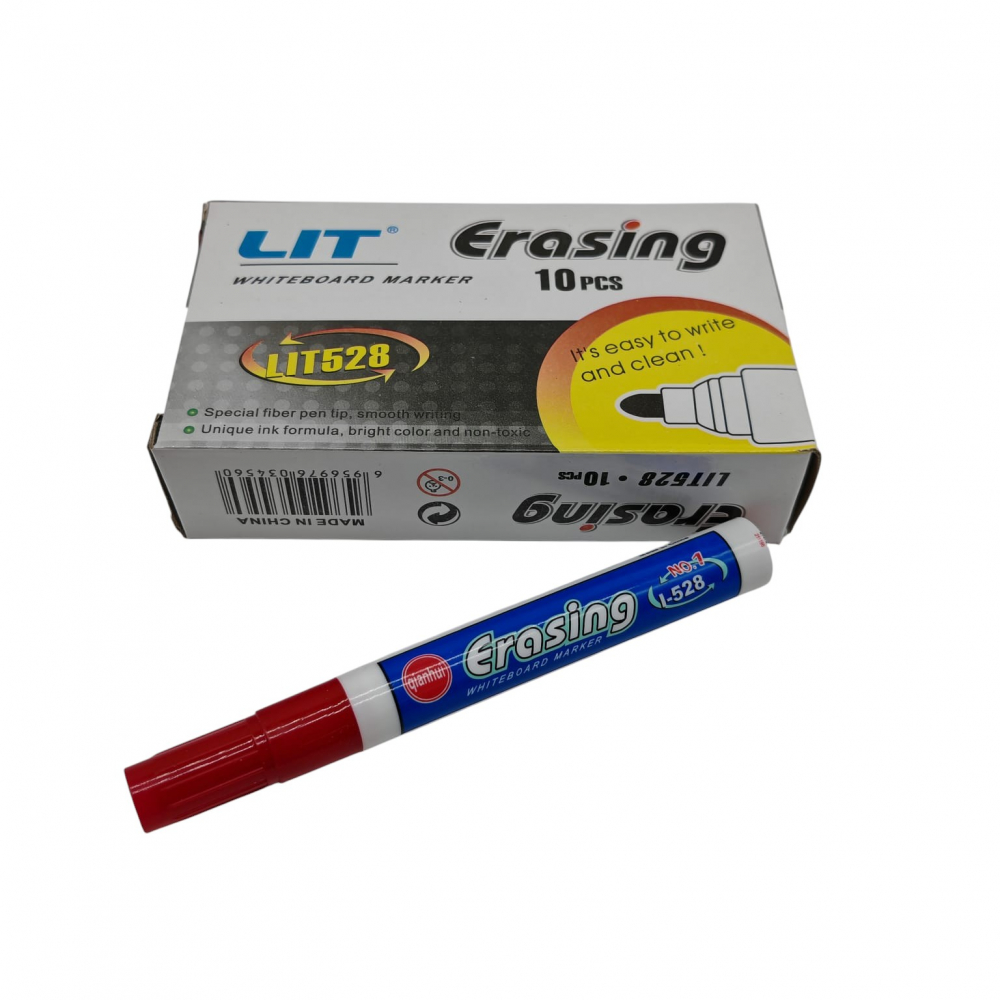 Marker LIT Roșu – Ușor de Șters – Set 10 Bucăți – Vânzare Engros [2]