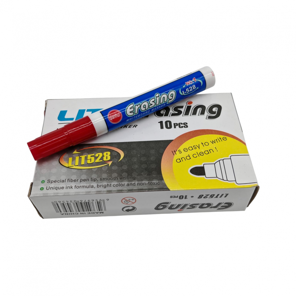 Marker LIT Roșu – Ușor de Șters – Set 10 Bucăți – Vânzare Engros [1]