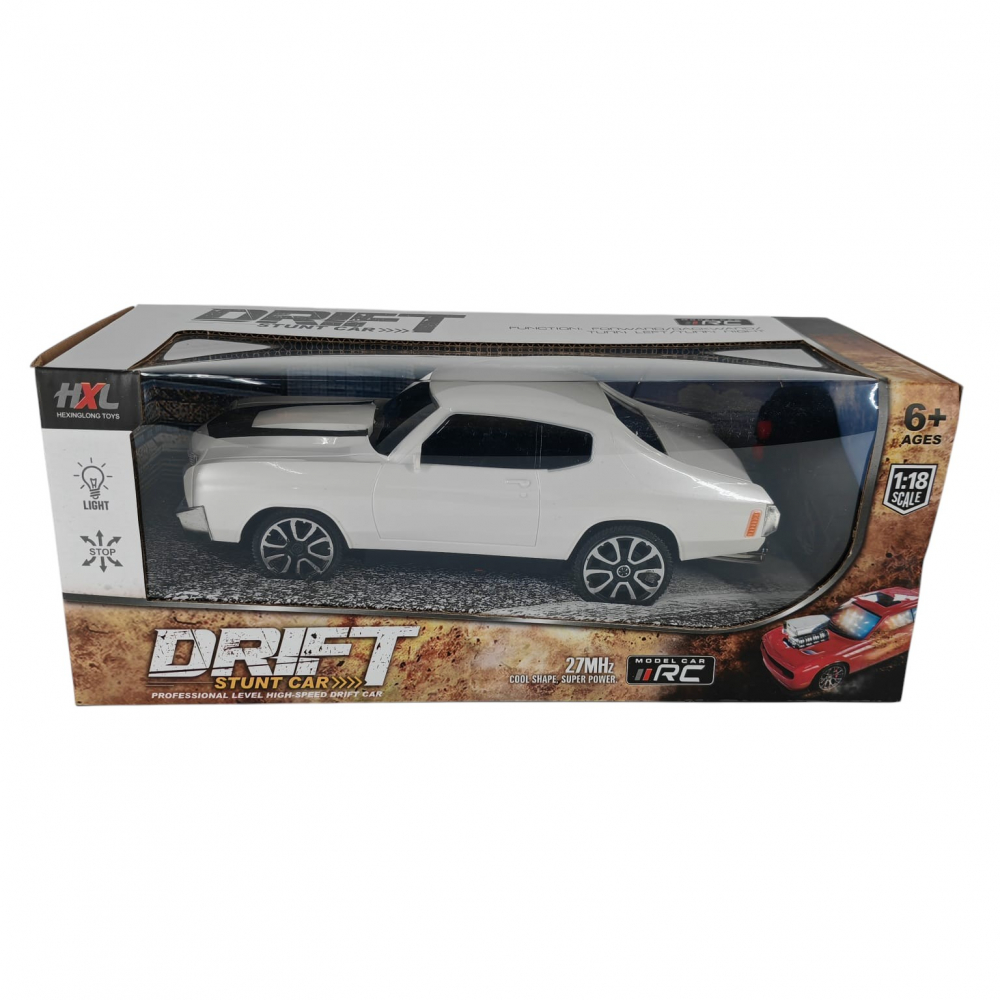 Mașină Drift Stunt Car Alba cu Radiocomandă – Frecvență 27 MHz, Scară 1:18, pentru Copii 3+ Ani – Vânzare Engros [1]
