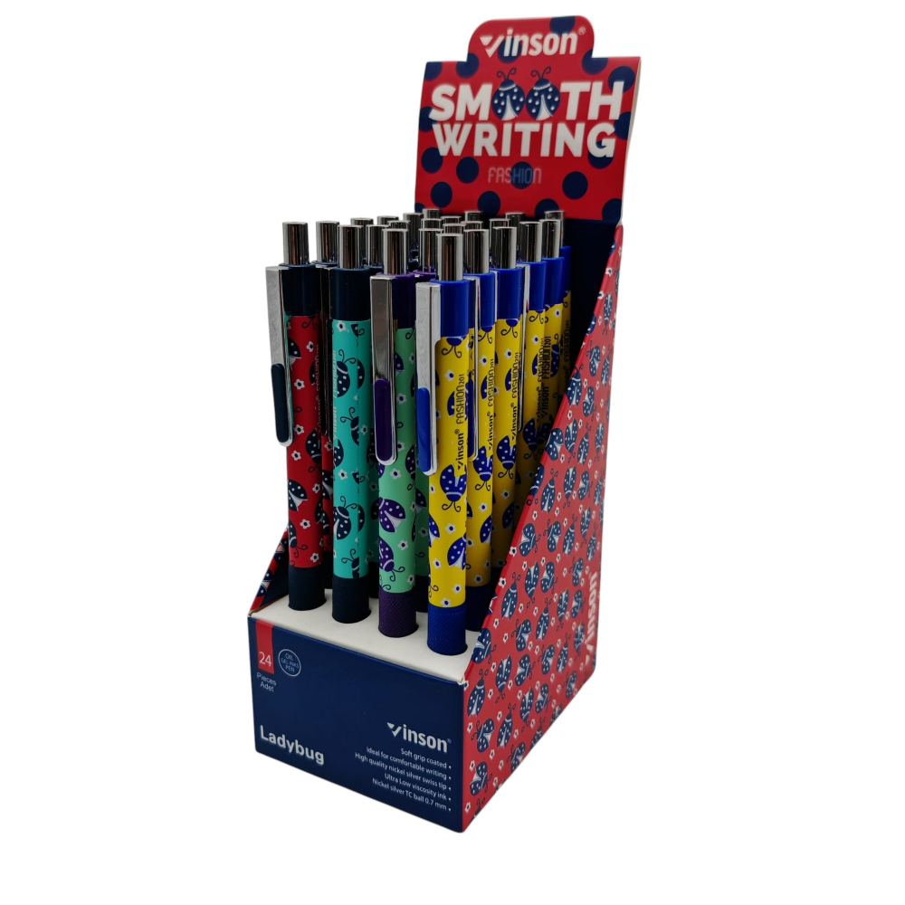Pix Mecanic Inson Ladybug cu Gel și Cauciuc Antiderapant – Set 24 Bucăți – Vânzare Engros [1]