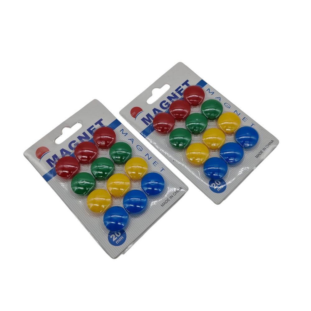 Set 12 Magneți Rotunzi Colorați – 20 mm – 4 Culori Diferite – Vânzare Engros [1]