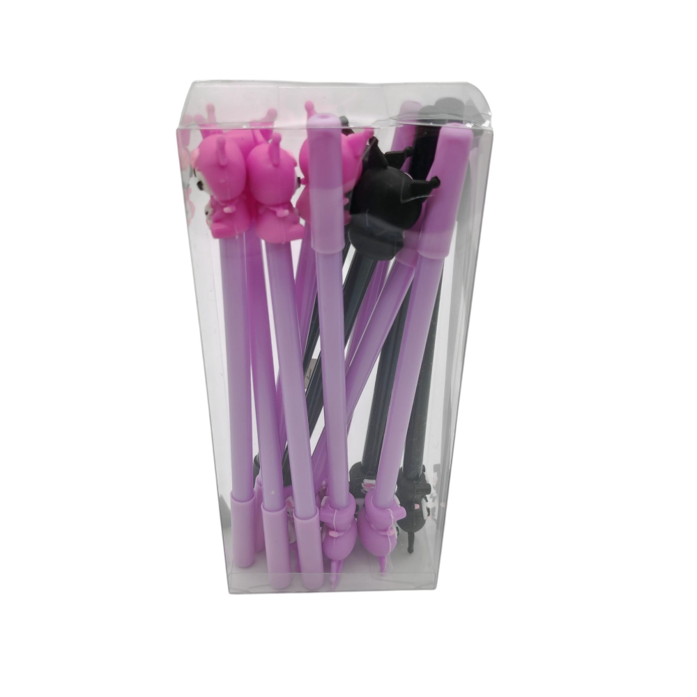 Set 12 Pixuri cu Capac – Culori Negru și Mov, cu Animăluțe Colorate – Vânzare Angro [3]