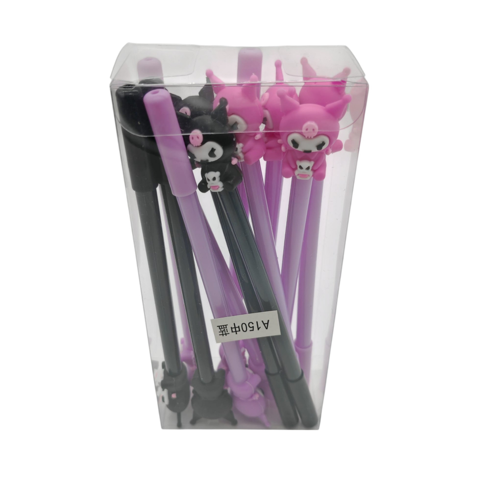 Set 12 Pixuri cu Capac – Culori Negru și Mov, cu Animăluțe Colorate – Vânzare Angro [1]