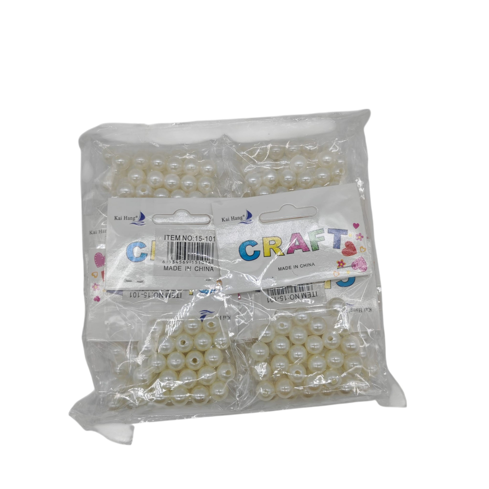 Set 12 Pungi cu Mărgele Albe Imitație Perlă – Accesorii DIY – Vânzare Engros [3]