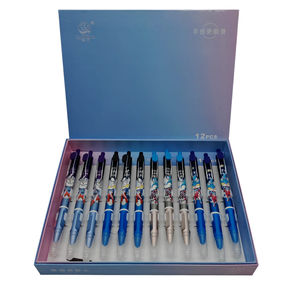 Set 12 Stilouri cu Cerneală Termică și Radieră Yiren – Cod 0915/7076 – Imprimeu Personaje Anime – Vânzare Engros [2]