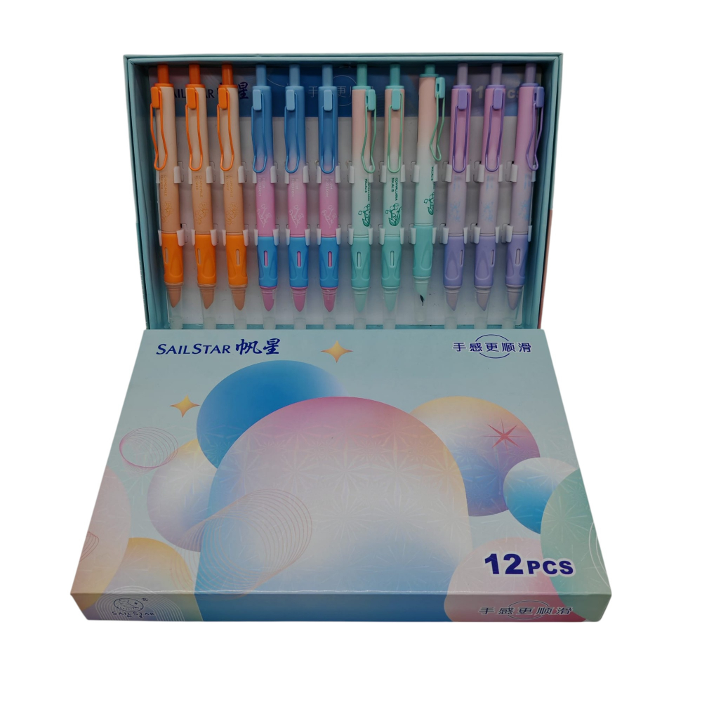 Set 12 Stilouri cu Cerneală Termică și Radieră Yiren – Cod 0953/7076 – Vânzare Engros [1]