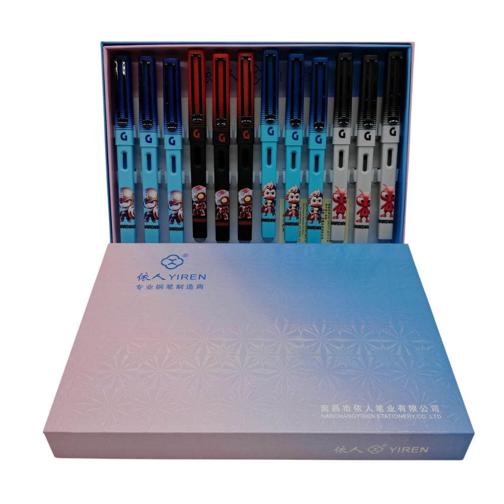 Set 12 Stilouri cu Cerneală Termică și Radieră Yiren – Cod 1101/5075 – Imprimeu cu Personaje Animate – Vânzare Engros [2]