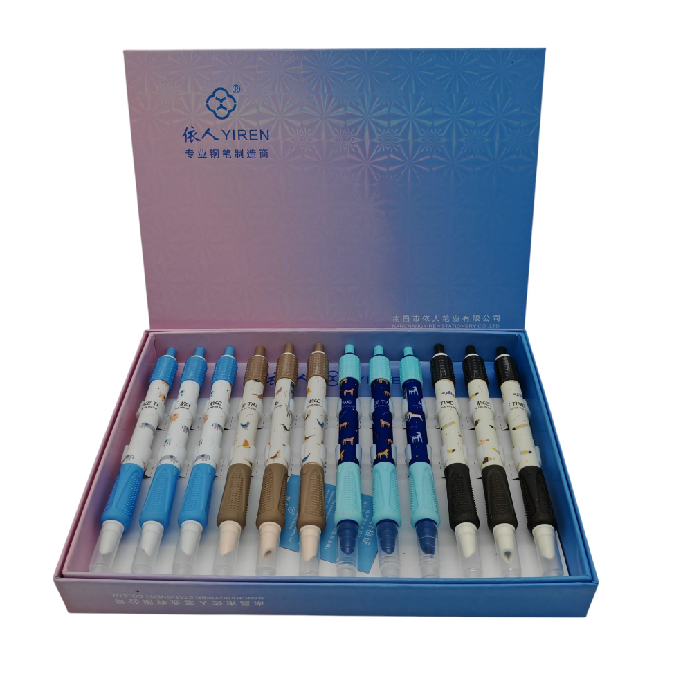 Set 12 Stilouri cu Cerneală Termică și Radieră Yiren – Cod 5059/5075 – Imprimeu cu Animale – Vânzare Engros [2]