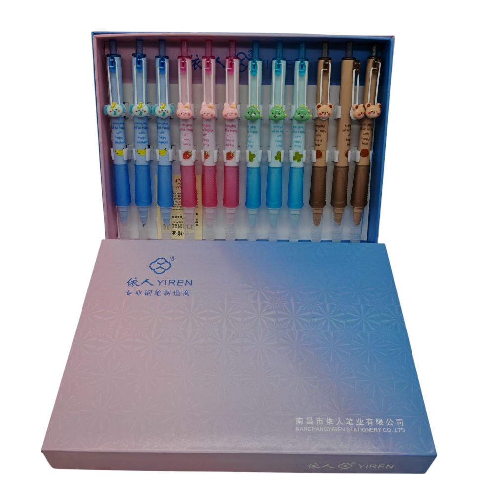 Set 12 Stilouri cu Cerneală Termică și Radieră Yiren – Cod 5073/5036 – Imprimeu Fructe – Vânzare Engros [2]