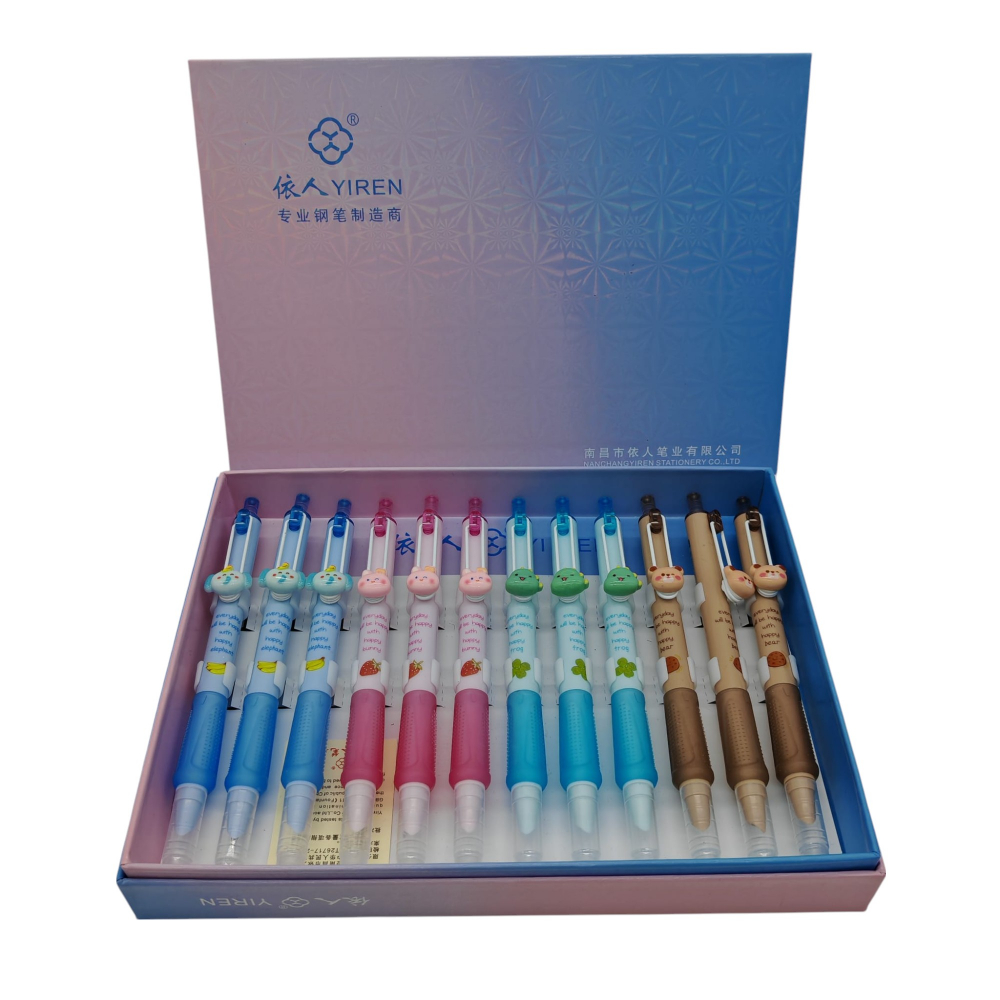 Set 12 Stilouri cu Cerneală Termică și Radieră Yiren – Cod 5073/5036 – Imprimeu Fructe – Vânzare Engros [1]