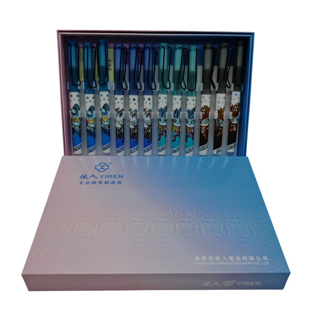 Set 12 Stilouri cu Cerneală Termică și Radieră Yiren – Cod 7066/7076 – Imprimeu Personaje Desene – Vânzare Engros [1]