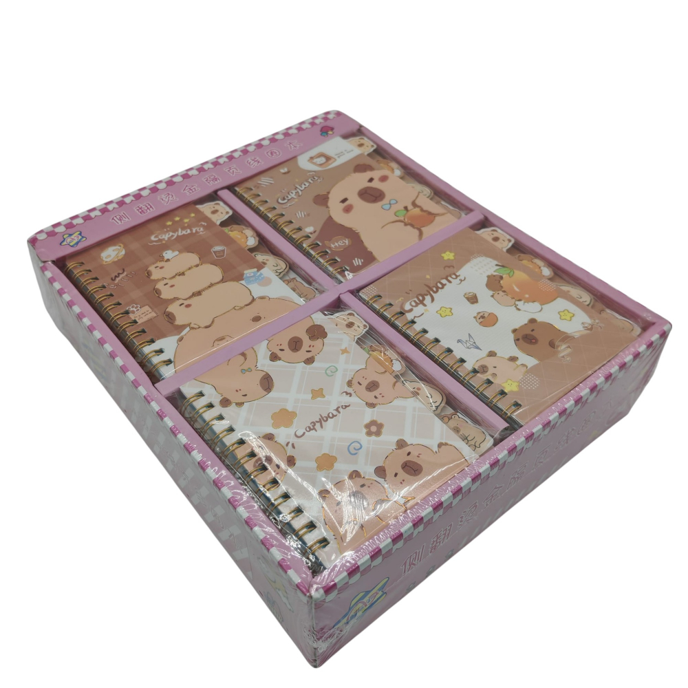 Set 24 Carnetele cu Personaje Capybara – 4 Modele Asortate (6 buc./model) – Vânzare Engros [2]