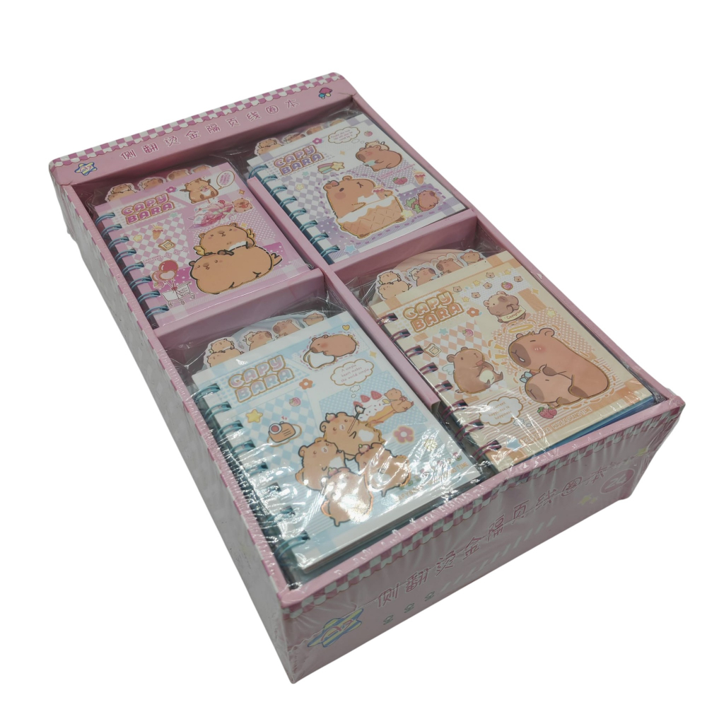 Set 24 Carnetele cu Personaje Capybara – 4 Modele Asortate (6 buc./model) – Vânzare Engros [2]